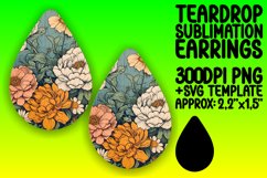 Nostalgic Retro Floral Earring Selection PNG Product Image 1