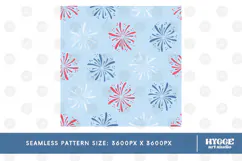 American 4th of July Patriotic Fireworks Seamless Pattern Product Image 2