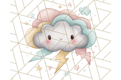 Kawaii Weather Clipart PNG, Cute Pastel Weather Icons Product Image 5