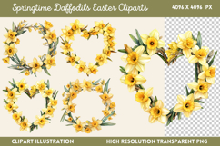 Springtime Daffodils Easter Clipart PNG Product Image 1