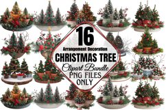 Christmas Tree Arrangement Decoration Clipart Bundle PNG Product Image 1
