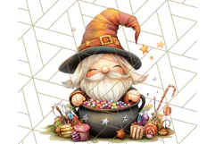 Spooky Cute Halloween Gnome PNG Clipart, Witch Ghost Bat Product Image 5