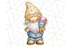 Ice Cream Gnome Clipart PNG Summer Dessert Art, Summer Gnome Product Image 5