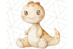 Cute Pastel Dinosaur Clipart PNG for Nursery Art, Baby Decor Product Image 4