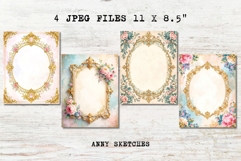 4 Rococo Stained Glass Border Page Pastel Ornate Frame Product Image 2