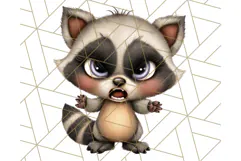 Adorable Angry Animals Clipart PNG, Cute Moody Faces Png Product Image 5