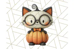 Retro Halloween Clipart Vintage PNG Graphics, 50s Holiday Product Image 5