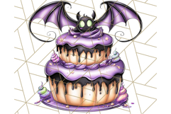 Whimsical Halloween Cake Clipart PNG, Spooky Desserts Product Image 5