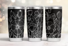 20oz Tumbler laser svg wrap| Daisy and Wildflowers pattern Product Image 4