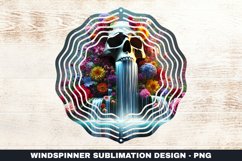 Halloween Skull Wind Spinner Sublimation Design Product Image 1