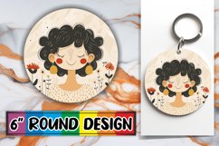 Feminine Beauty Round Design with Flowers PNG Product Image 1