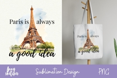 Eiffel Tower Paris Sublimation Design France Clipart PNG Product Image 1