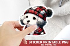 Christmas Dog Sticker| Christmas Sticker PNG Design Product Image 1