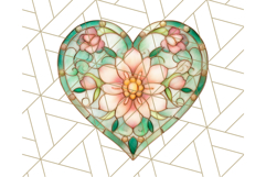 Stained Glass Heart PNG Clipart in Pastel and Bright Colors Product Image 5