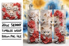 Playful Tumbler with 3D Cats: Glossy Artistry Product Image 1
