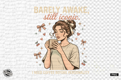 Coquette Summer Girl &amp; Coffee PNG Product Image 1