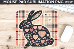 Watercolor Bunny Mouse Pad Sublimation - Valentines PNG Product Image 1