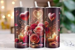 Flowers &amp; Hearts Valentine's Day Tumbler Wrap Sublimation Product Image 1