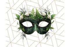 Vintage Garden Masquerade Floral Eye Mask PNG Clipart Product Image 5