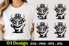 Patriotic Bull SVG PNG Product Image 1
