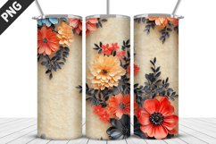 Flowers Tumbler Wrap | Sublimation Design | Tumble PNG Product Image 1