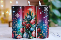 Merry Christmas Tree Tumbler Wrap | Christmas Wrap Product Image 1