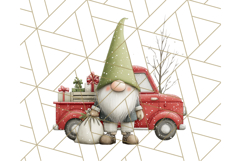 Vintage Truck Christmas Gnomes Clipart PNG, Cute Gnome Png Product Image 5
