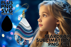 Unique Teardrop Earrings Art, Pattern Product Image 1