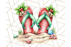 Christmas Penguins The Beach Clipart PNG, Tropical Holiday Product Image 5