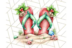 Christmas Penguins The Beach Clipart PNG, Tropical Holiday Product Image 5