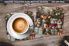 Christmas Coaster Sublimation, Christmas Coaster PNG Design Product Image 1