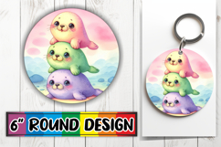 Unique Round Ornaments Design PNG, Cute Animals Product Image 1