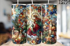 Watercolor Christmas Tumbler Wrap - High Quality 300 Dpi Product Image 1