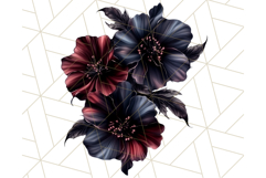 Gothic Floral PNG, Dark Aesthetic Flowers Clipart Print Product Image 5