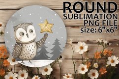 Artful Round Design Coaster Template , Winter Product Image 1