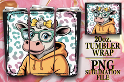 BLISSFUL MEMORIES 20oz TUMBLER WRAP, Cute Cow Product Image 1