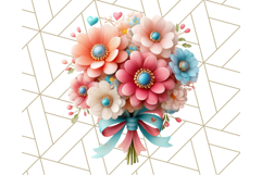 Pastel Flower Bouquet PNG Clipart, Elegant Floral Art Product Image 5