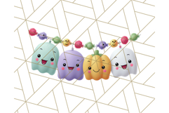 Kawaii Halloween Clipart Cute Kids and Candy Elements Png Product Image 5