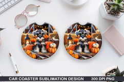 Halloween Dog Car Coaster Sublimation| Halloween Coaster PNG Product Image 1