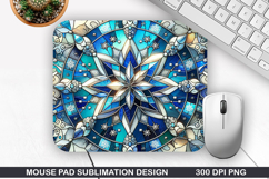 Snowflakes Mouse Pad Sublimation, Christmas Mouse Pad PNG Product Image 1