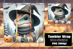 Sublimation Artwork for 20oz Tumbler , Halloween Dino Product Image 1