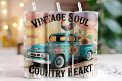 Vintage soul Country heart Tumbler Wrap | Sublimation Product Image 1