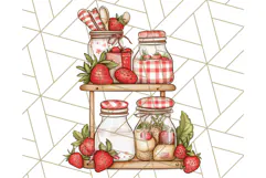 Cottagecore Strawberry Kitchen PNG Clipart, Retro Fruit Png Product Image 5