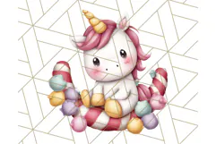 Cute Dessert Unicorn PNG Clipart with Cupcakes & Candies Product Image 5