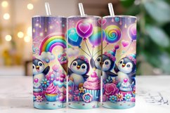 Penguins Valentine's Day Tumbler Wrap Sublimation Design Product Image 1