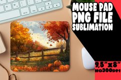 Autumn Scene Sublimation Watercolor Mouse Pad Product Image 1