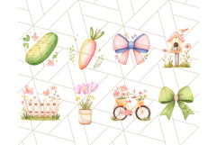 Pastel Watercolor Spring Clipart Bundle, Birds, Flowers Png Product Image 3