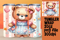 Unique 20oz Sublimation Design , Teddy Bear Product Image 1