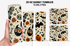 Halloween Skinny Tumbler 20oz Wrap Design, Halloween Tumbler Product Image 1