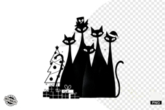 Whimsical Christmas Cats Clipart Product Image 1